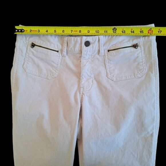 Y2K Abercrombie & Fitch Flared Corduroy Jeans Pants Side Slit Zip Pockets size 8 - Picture 9 of 16